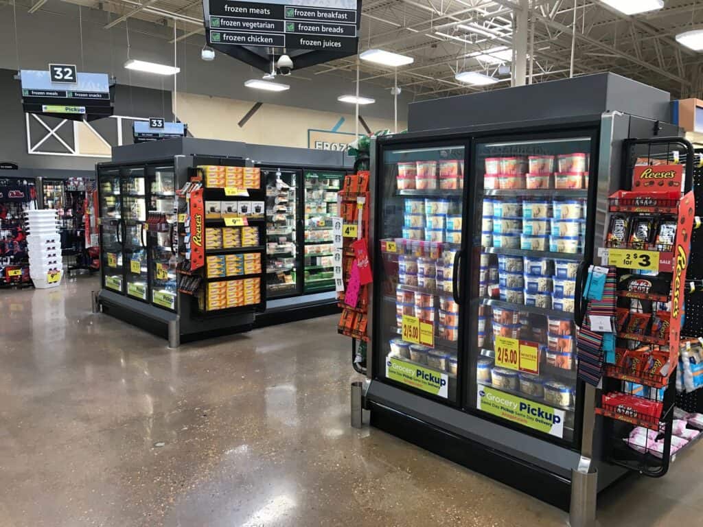 Refrigerated display cases for retail stores, ideal for cost-effective refurbishment projects.